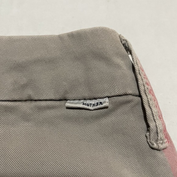 Mother Women 25 X 23 The Shaker Prep Ankle Fray Beige Pink Cropped USA Made Pant - Picture 9 of 9